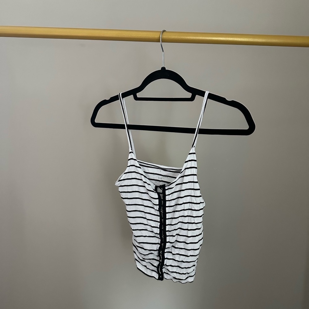Striped Black and White Women's Top